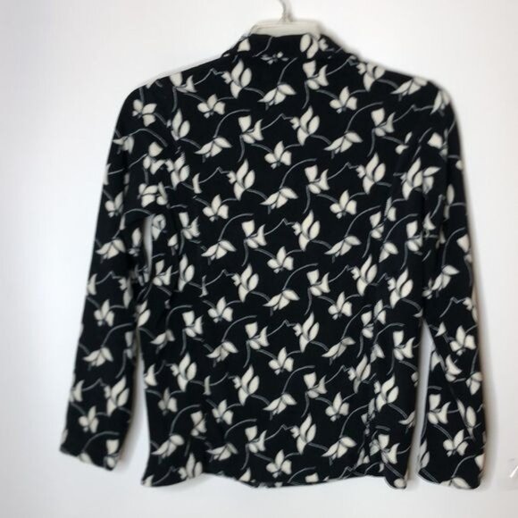 NWT Lands End Womens Fleece Full Zip Jacket Floral Print SMALL New With Tags - Picture 9 of 11